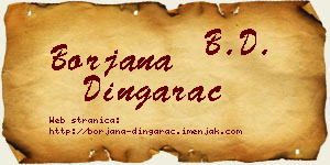 Borjana Dingarac vizit kartica